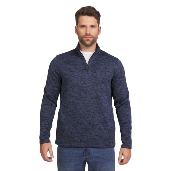 Chaps Men's & Big Men's Quarter Zip Fleece Pullover Sweater, Size Medium - Picture 1 of 3